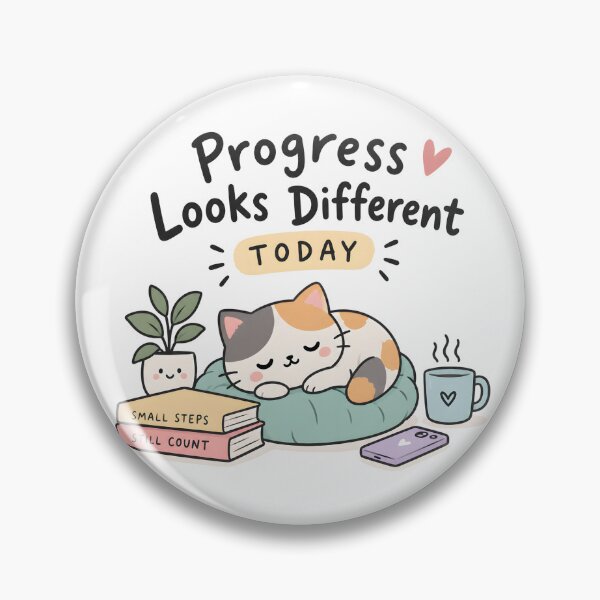 Item preview, ADHD Progress Looks Different Today Quote Cozy Kawaii Cat designed and sold by Marti’s Shop Corner.
