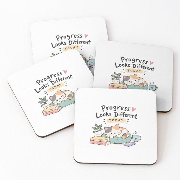 Item preview, ADHD Progress Looks Different Today Quote Cozy Kawaii Cat designed and sold by Marti’s Shop Corner.