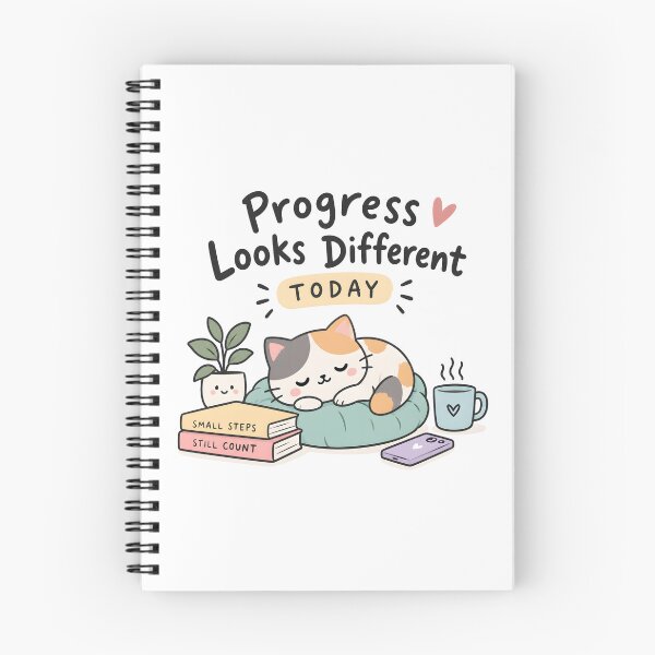 Item preview, ADHD Progress Looks Different Today Quote Cozy Kawaii Cat designed and sold by Marti’s Shop Corner.