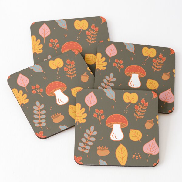 Item preview, Fall Pattern - Mushroom and Leaves designed and sold by MZS Studio.