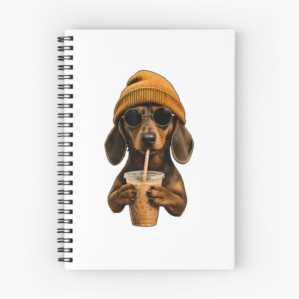 Item preview, Funny Dachshund Hipster Dog Wiener Dog Drinking Iced Coffe designed and sold by RealestInternet.