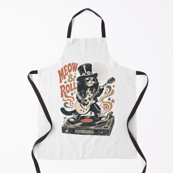 Item preview, Rockstar Cat - Vintage Vinyl Guitar Art designed and sold by Nacho Average Designs.