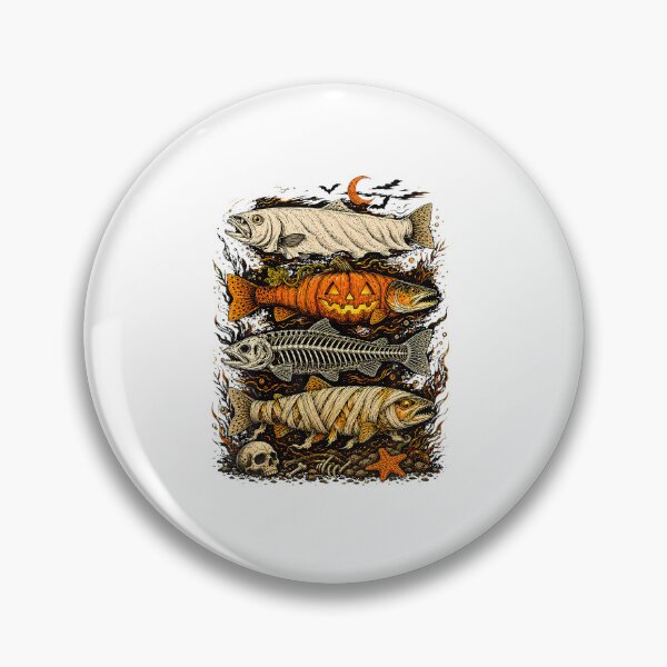 Item preview, Trout Fish Halloween Fishing Fisherman Spooky Season designed and sold by RealestInternet.