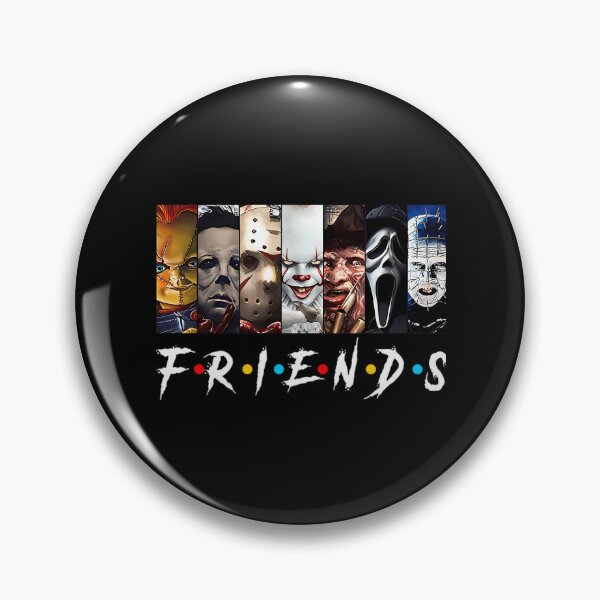 Item preview, Horror Movie Friends Michael Myers Jason Pennywise Ghostface Halloween designed and sold by ImogenDavisArt.