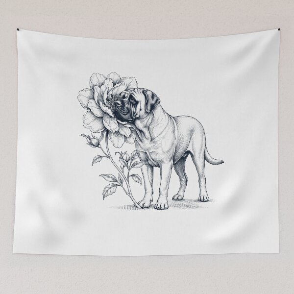 Item preview, English Mastiff Smell Flower Dog Lover designed and sold by dian-rody-crest.