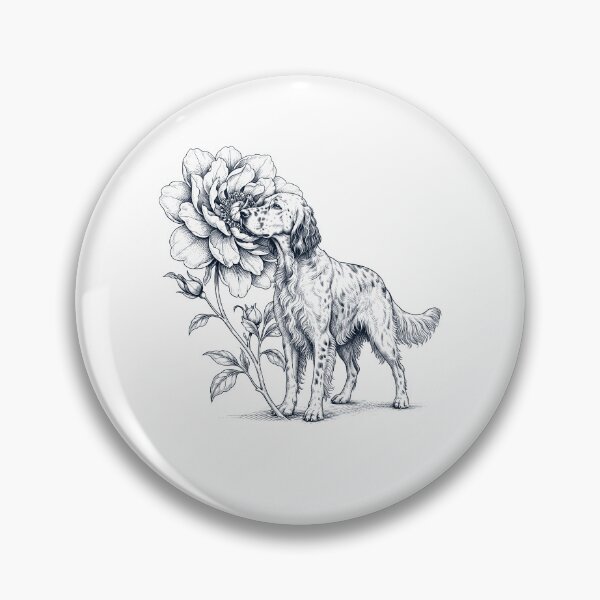 Item preview, English Setter Smell Flower Dog Lover designed and sold by dian-rody-crest.