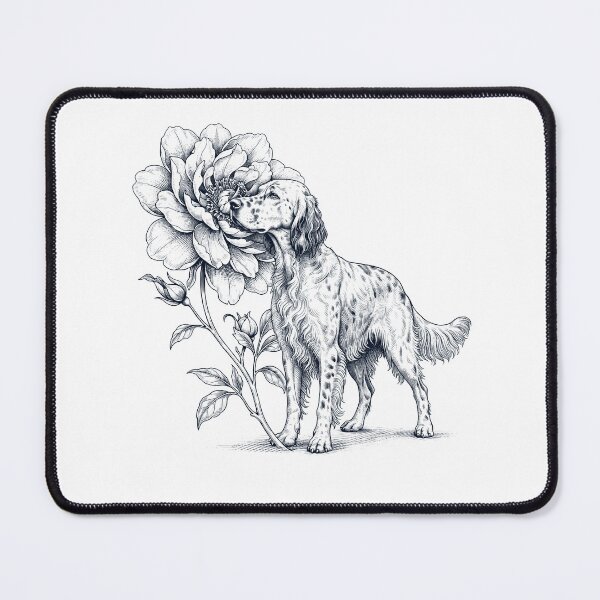 Item preview, English Setter Smell Flower Dog Lover designed and sold by dian-rody-crest.