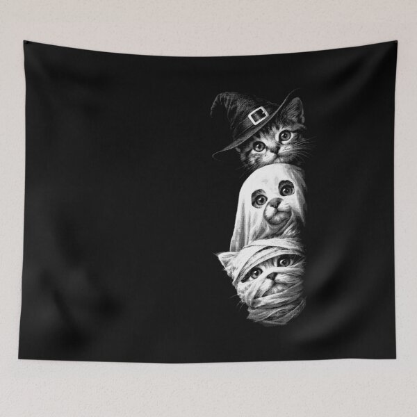 Item preview, Cute Stacked Halloween Kittens Witch Ghost Mummy Pet Owners designed and sold by PugPuppyLife.
