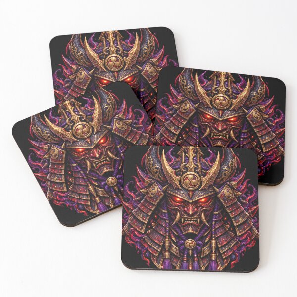 Item preview, Crimson Oni Samurai Mask – Japanese Demon Kabuto Warrior designed and sold by ZayCreates.