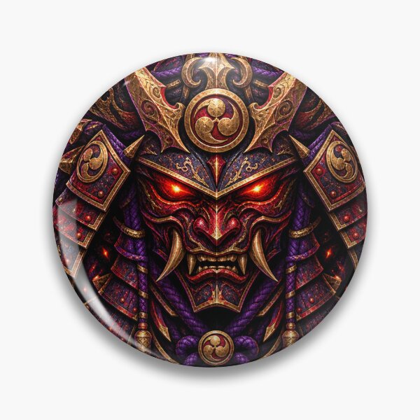 Item preview, Crimson Oni Samurai Mask – Japanese Demon Kabuto Warrior designed and sold by ZayCreates.
