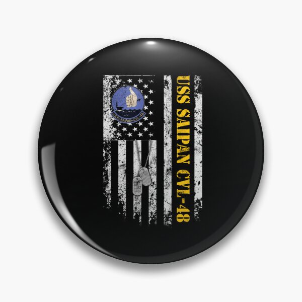 Item preview, USS Saipan CVL-48 Veteran Dog Tag Distressed American Flag Navy Tribute designed and sold by Osstaramilua.