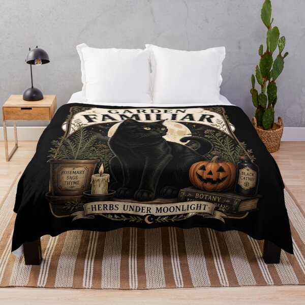 Item preview, Garden Familiar Black Cat Halloween Retro Poster designed and sold by LiviuGligoros.