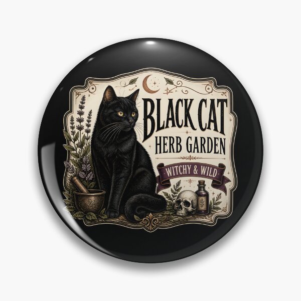Item preview, Black Cat Herb Garden Black Cat Halloween Gothic Storybook Art designed and sold by LiviuGligoros.