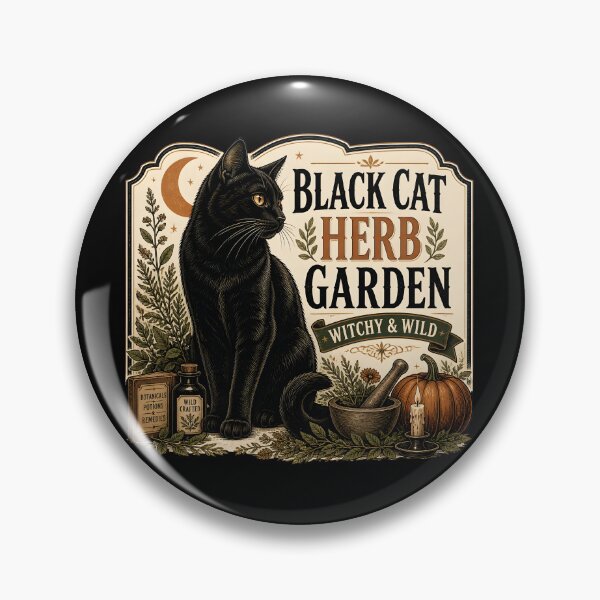 Item preview, Black Cat Herb Garden Black Cat Halloween Retro Poster designed and sold by LiviuGligoros.