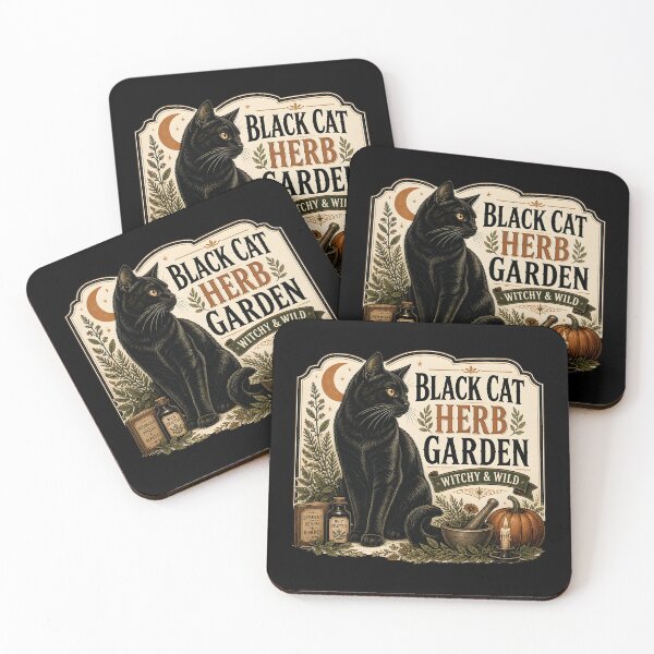 Item preview, Black Cat Herb Garden Black Cat Halloween Retro Poster designed and sold by LiviuGligoros.