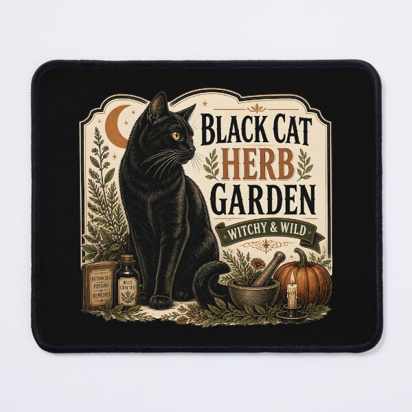 Item preview, Black Cat Herb Garden Black Cat Halloween Retro Poster designed and sold by LiviuGligoros.