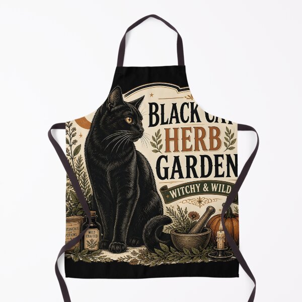 Item preview, Black Cat Herb Garden Black Cat Halloween Retro Poster designed and sold by LiviuGligoros.