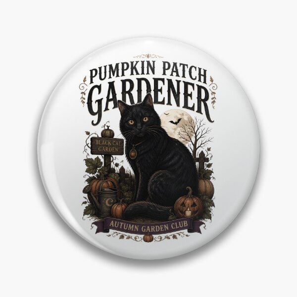 Item preview, Pumpkin Patch Gardener Black Cat Halloween Gothic Storybook Art designed and sold by LiviuGligoros.