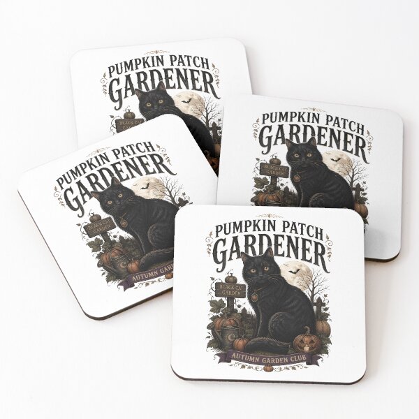 Item preview, Pumpkin Patch Gardener Black Cat Halloween Gothic Storybook Art designed and sold by LiviuGligoros.
