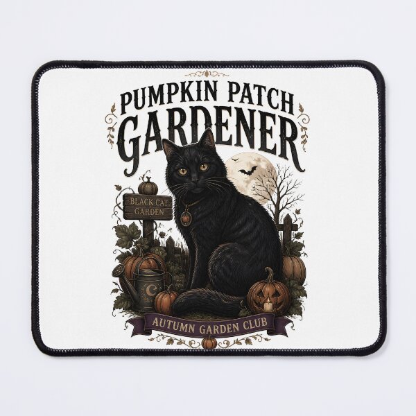 Item preview, Pumpkin Patch Gardener Black Cat Halloween Gothic Storybook Art designed and sold by LiviuGligoros.
