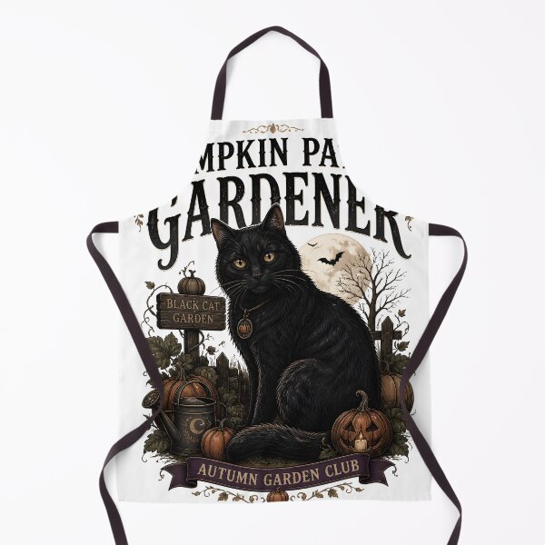 Item preview, Pumpkin Patch Gardener Black Cat Halloween Gothic Storybook Art designed and sold by LiviuGligoros.