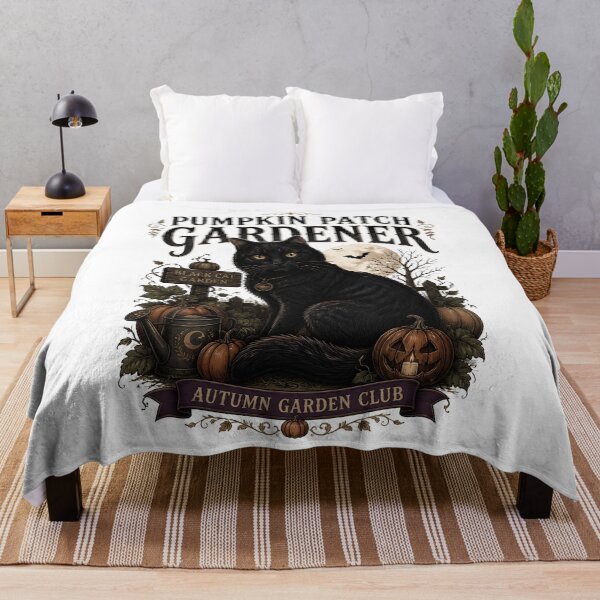Item preview, Pumpkin Patch Gardener Black Cat Halloween Gothic Storybook Art designed and sold by LiviuGligoros.