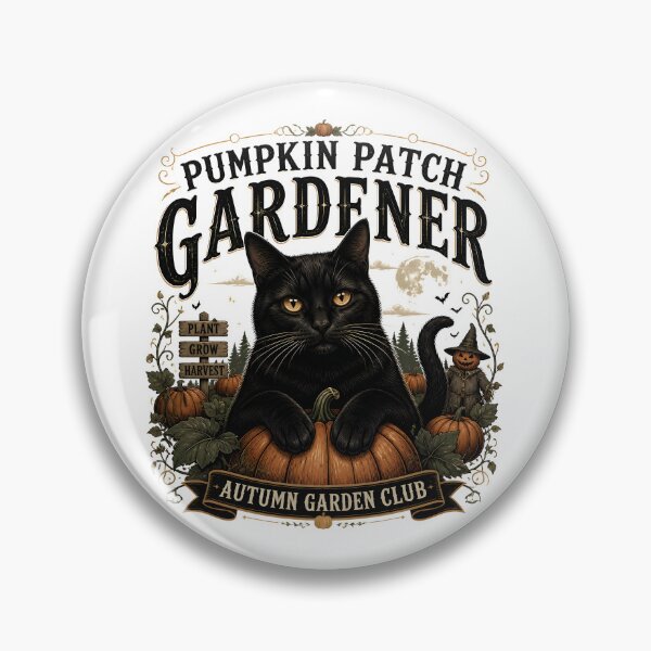Item preview, Pumpkin Patch Gardener Black Cat Halloween Retro Poster designed and sold by LiviuGligoros.