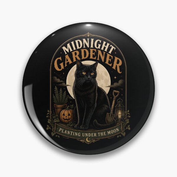 Item preview, Midnight Gardener Black Cat Halloween Gothic Storybook Art designed and sold by LiviuGligoros.