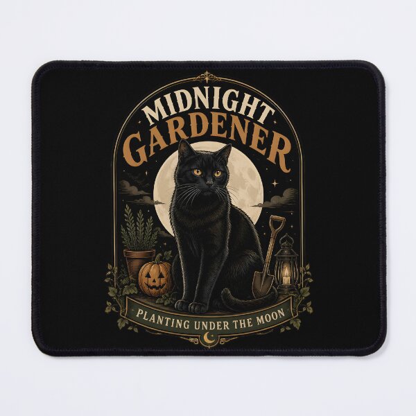 Item preview, Midnight Gardener Black Cat Halloween Gothic Storybook Art designed and sold by LiviuGligoros.