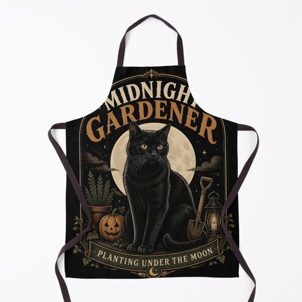 Item preview, Midnight Gardener Black Cat Halloween Gothic Storybook Art designed and sold by LiviuGligoros.