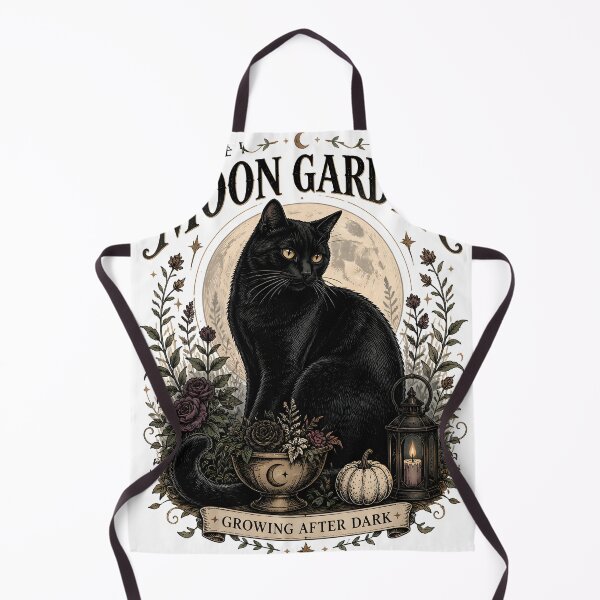 Item preview, Black Cat Moon Garden Black Cat Halloween Gothic Storybook Art designed and sold by LiviuGligoros.