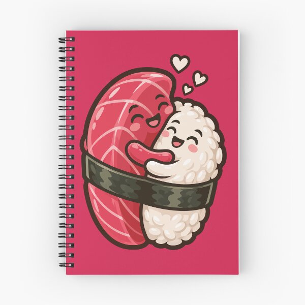 Item preview, Cute Sushi Hugging Couple – Kawaii Tuna & Rice Love Food Illustration designed and sold by Leeded.
