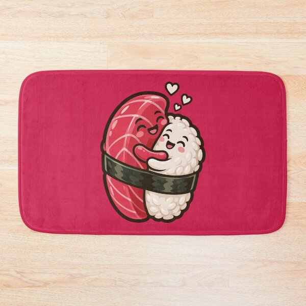 Item preview, Cute Sushi Hugging Couple – Kawaii Tuna & Rice Love Food Illustration designed and sold by Leeded.