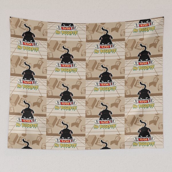 Item preview, No Regerts! Grumpy Black Cat Fast Food Cartoon designed and sold by Taridesign.
