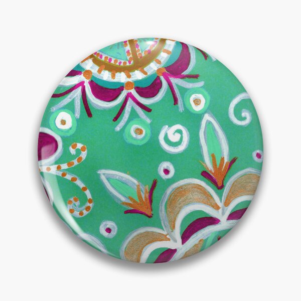 Item preview, Mint Green Folk Floral Mandala designed and sold by Fani*.