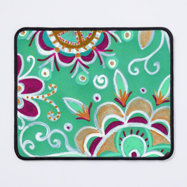 Item preview, Mint Green Folk Floral Mandala designed and sold by Fani*.