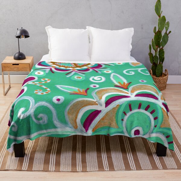 Item preview, Mint Green Folk Floral Mandala designed and sold by Fani*.