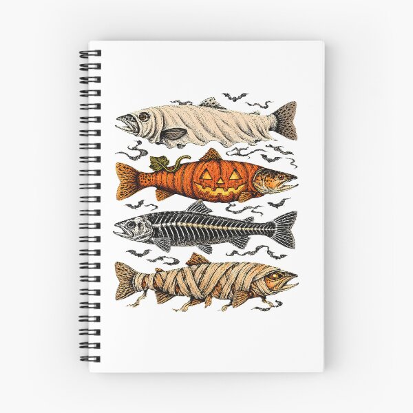 Item preview, Halloween Trout Fish Ghost Pumpkin Skeleton Mummy designed and sold by Pider-Vampire.