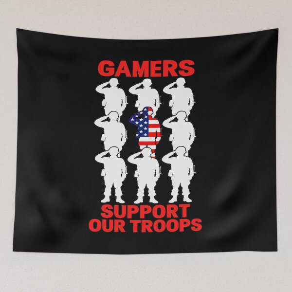 Item preview, Gamers Support Our Troops Patriotic Military Gaming American Flag designed and sold by KristenSabol.