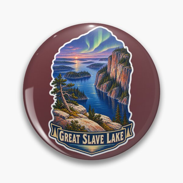 Item preview, Great Slave Lake Vintage Canadian Northern Lights Print designed and sold by PinUpPizzazz.