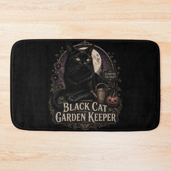 Item preview, Black Cat Garden Keeper Black Cat Halloween Gothic Storybook Art designed and sold by LiviuGligoros.