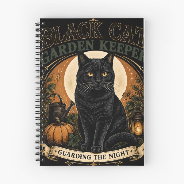 Item preview, Black Cat Garden Keeper Black Cat Halloween Retro Poster designed and sold by LiviuGligoros.