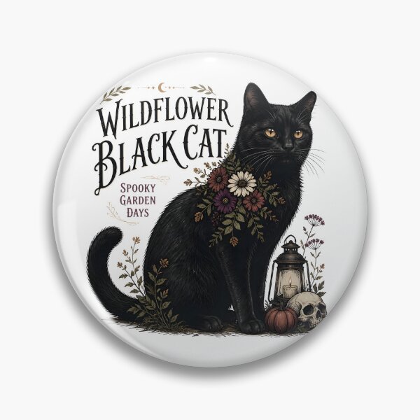 Item preview, Wildflower Black Cat Black Cat Halloween Gothic Storybook Art designed and sold by LiviuGligoros.