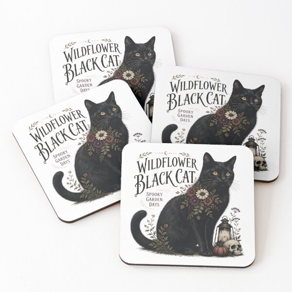 Item preview, Wildflower Black Cat Black Cat Halloween Gothic Storybook Art designed and sold by LiviuGligoros.