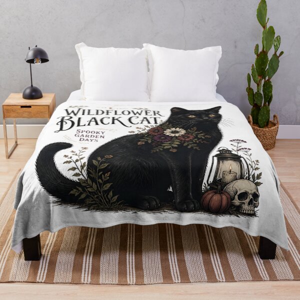 Item preview, Wildflower Black Cat Black Cat Halloween Gothic Storybook Art designed and sold by LiviuGligoros.