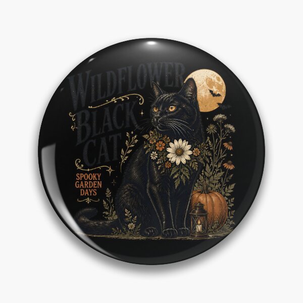 Item preview, Wildflower Black Cat Black Cat Halloween Retro Poster designed and sold by LiviuGligoros.