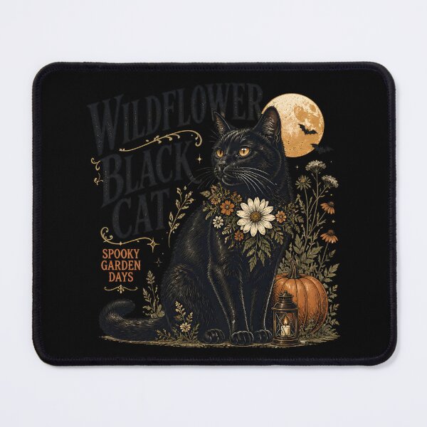 Item preview, Wildflower Black Cat Black Cat Halloween Retro Poster designed and sold by LiviuGligoros.