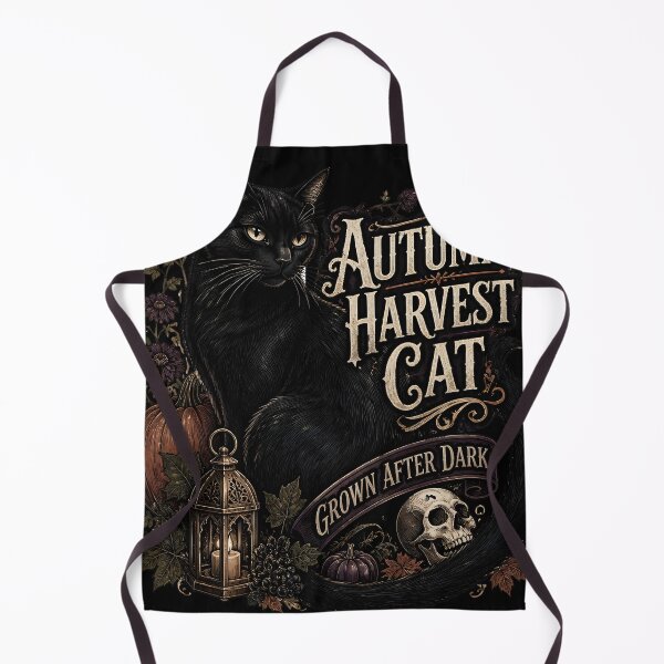 Item preview, Autumn Harvest Cat Black Cat Halloween Gothic Storybook Art designed and sold by LiviuGligoros.