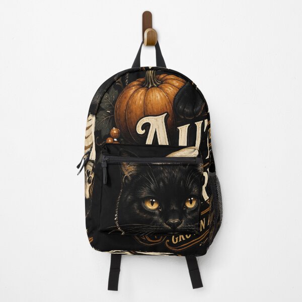 Item preview, Autumn Harvest Cat Black Cat Halloween Retro Poster designed and sold by LiviuGligoros.
