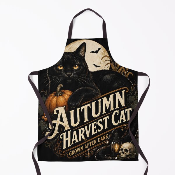 Item preview, Autumn Harvest Cat Black Cat Halloween Retro Poster designed and sold by LiviuGligoros.